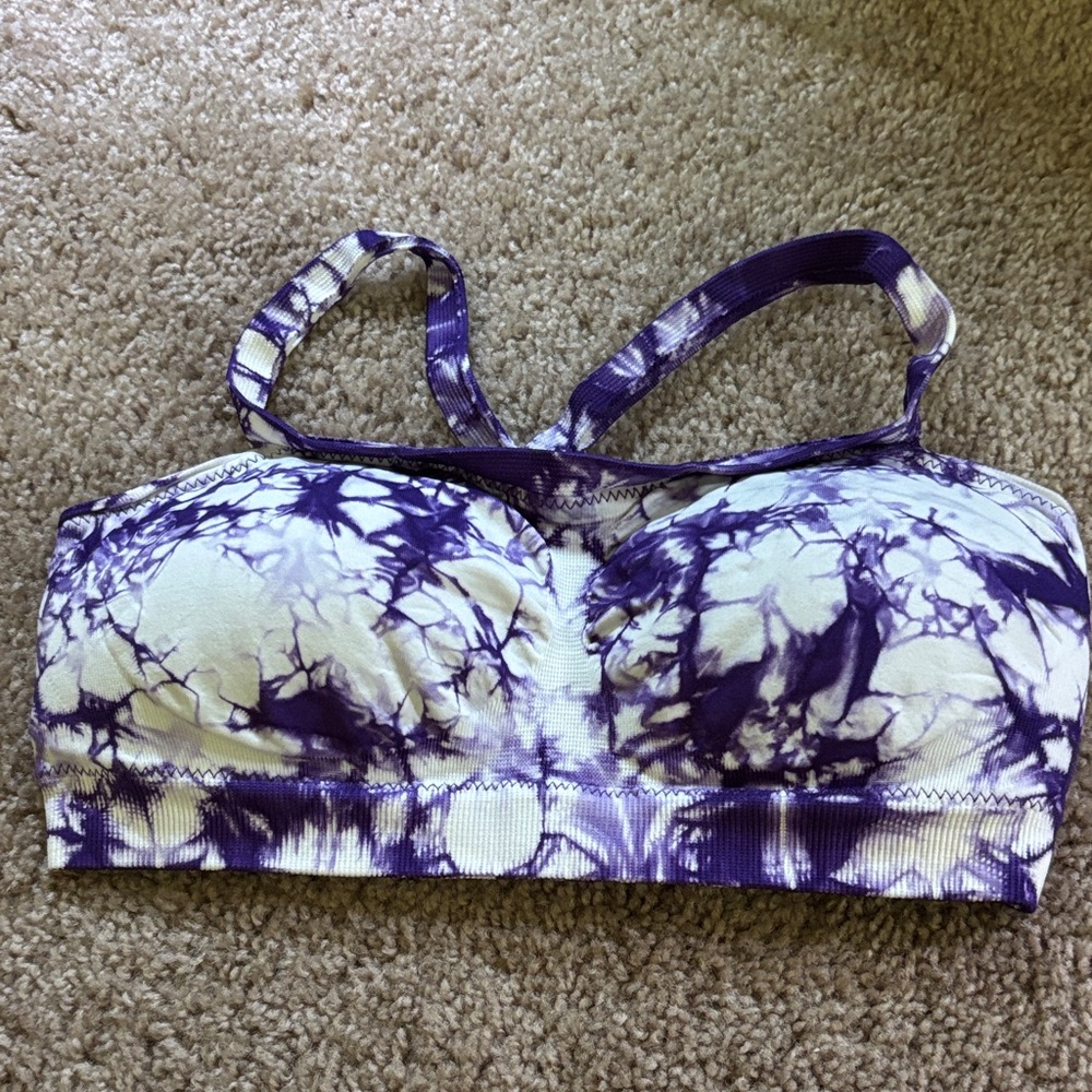 Hanes Purple and White Sports Bra